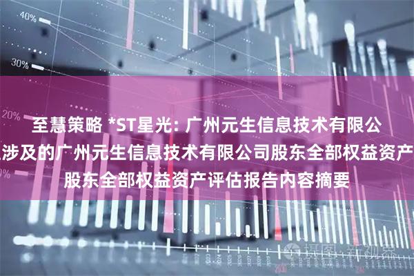 至慧策略 *ST星光: 广州元生信息技术有限公司股东拟股权转让涉及的广州元生信息技术有限公司股东全部权益资产评估报告内容摘要